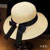 Summer fashion ribbon bow women straw hat seaside vacation sunscreen sunshade foldable beach hat women