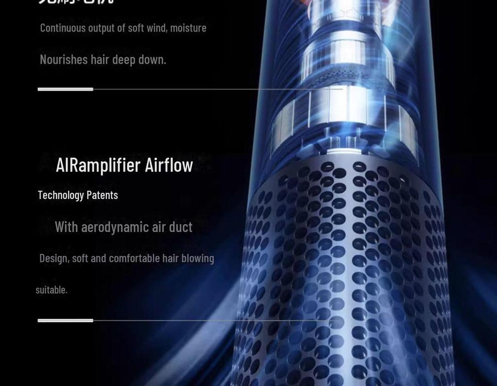 High-Speed Leafless Hair Dryer with Negative Ion Technology for Home Salon Care