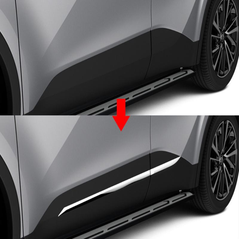 For Toyota CHR C-HR 2024 2025 ABS balck Side Door Body Molding Line Cover Trim Protector Exterior Decoration Accessories