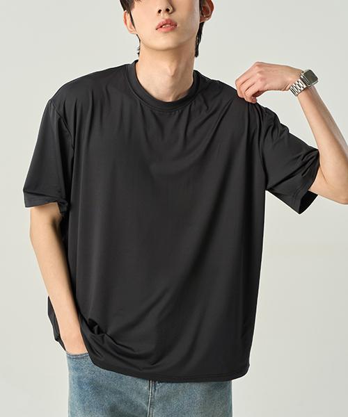 KOLEAT [4Colors] Ice Cooling Summer Refrigerator Plain Short Sleeve [Men] Oversized Short Sleeve T-Shirt Ver.