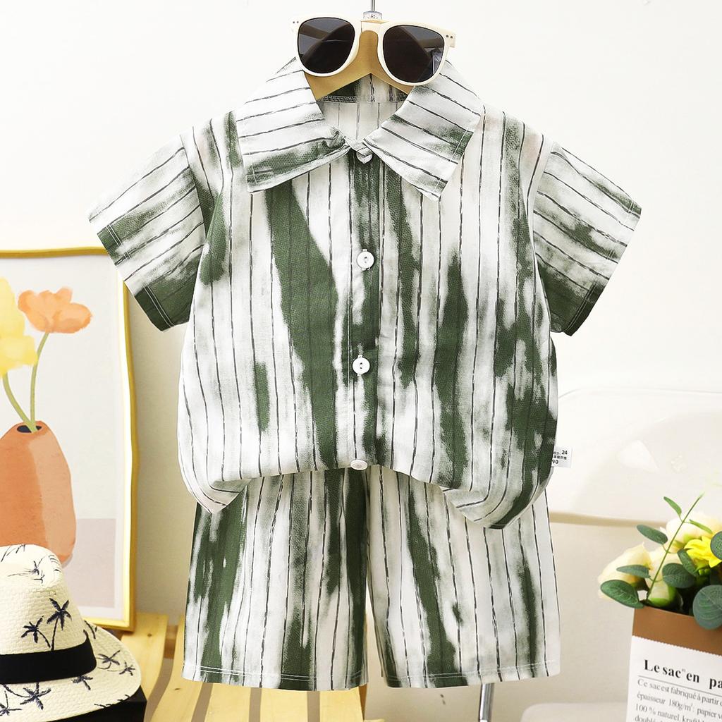 Children's Summer Suit Boys' Summer Suit Baby's Short Sleeved Shorts T-shirt Loose Shirt Trendy Children's Clothing