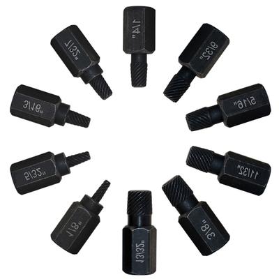 10pcs Professional Screw Extractor Kit with Alloy Steel Extractors and Easy Out Drill Bits for Damaged Screw Removal