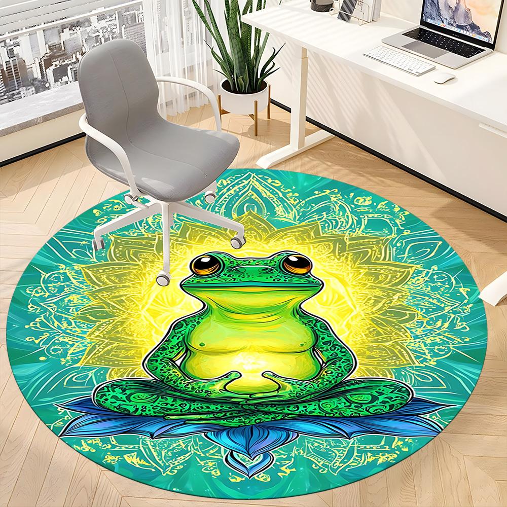 1pc Frog Mandala Chair Carpet for Office, Non-slip, Soft and Durable Leisure Rug, Perfect for Office, Living Room Yy251103122