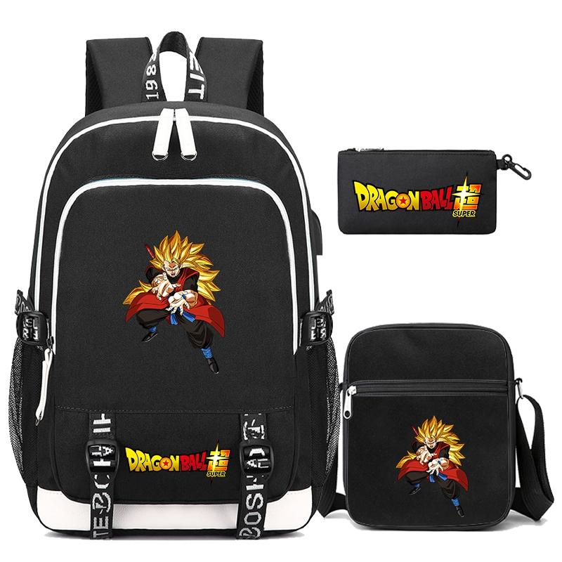 3Pcs/set Dragon Ball Printed Bag Laptop Backpack Messenger Bag for Girl Boy Teenager Schoolbag Men Women Leisure Travel Leisure Bag Rucksack Mochila