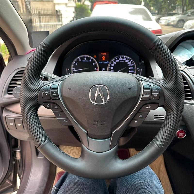 

Для Acura RDX 2013-2017 ILX 2012- ZDX TL 2009-2012 Ручная прошивка Нескользящая Кожаная замша Чехол на руль автомобиля Leather