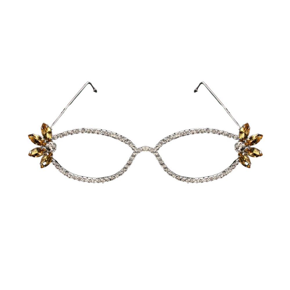 

Роскошная оправа для очков со стразами, винтажные преувеличенные очки, хрустальная оправа для глаз, банкет 17.1cm Style C