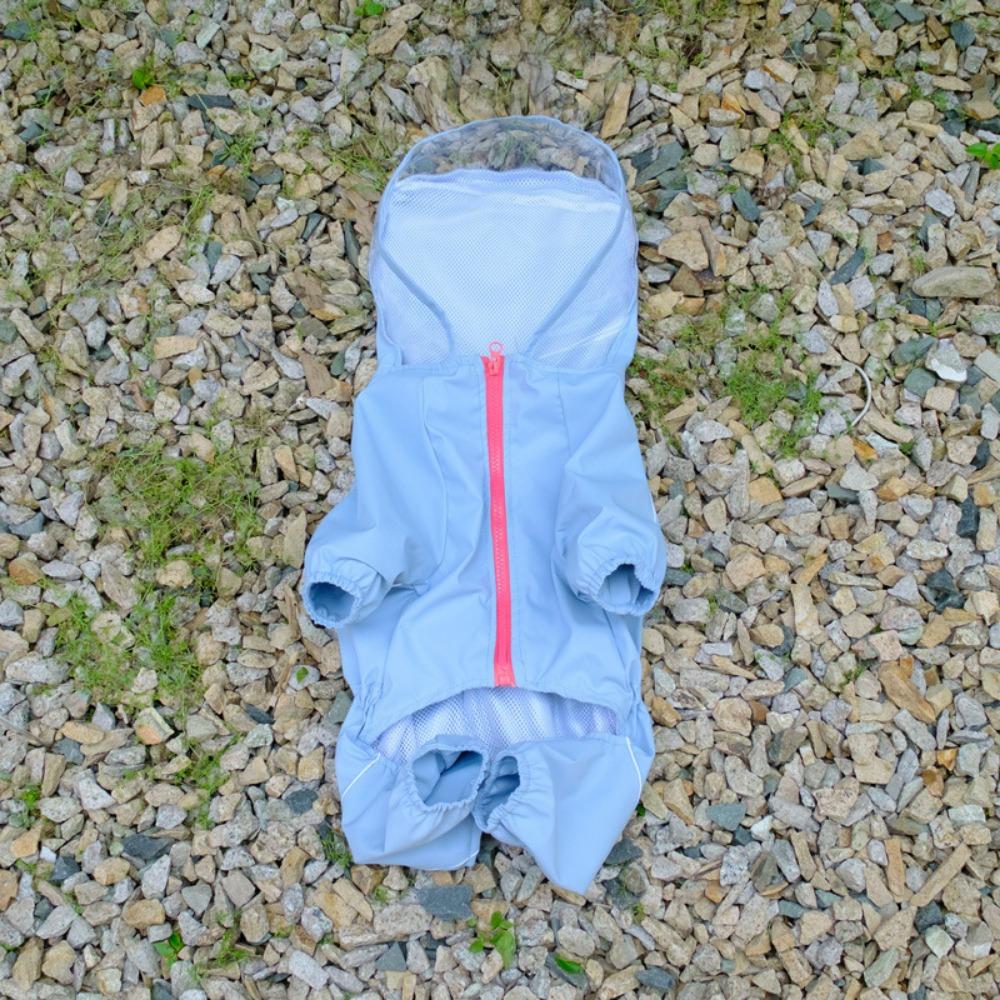 with Zipper Waterproof Pet Clothes Hooded Design Four-legged Raincoat  Small Medium Dog L