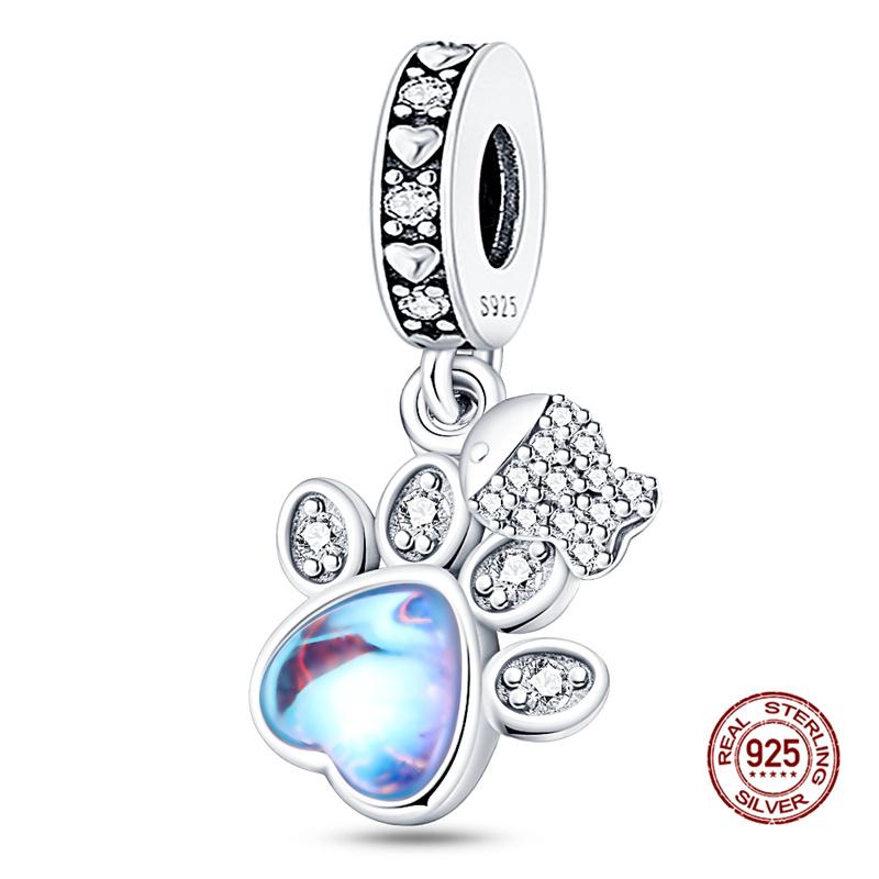 Original Charms Copper Cute Dog Paw Print Bone Series Charms Fits 3Mm Original Bracelet For Women Diy Jewelry Gifts New In