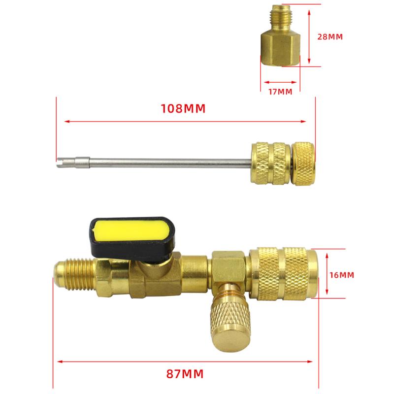 Kit Outil Démontage Valves Climatisation R32/R410 - Double Taille 1/4" Et 5/16" SAE, En Cuivre, Pour Professionnels Et Bricoleurs - 7