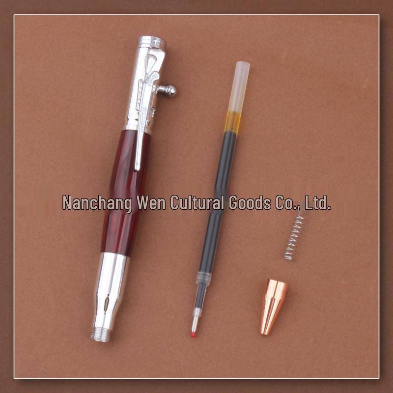 Bullet-Shape Metal Press Gun Bolt Switch Pen with Neutral Ink Refill