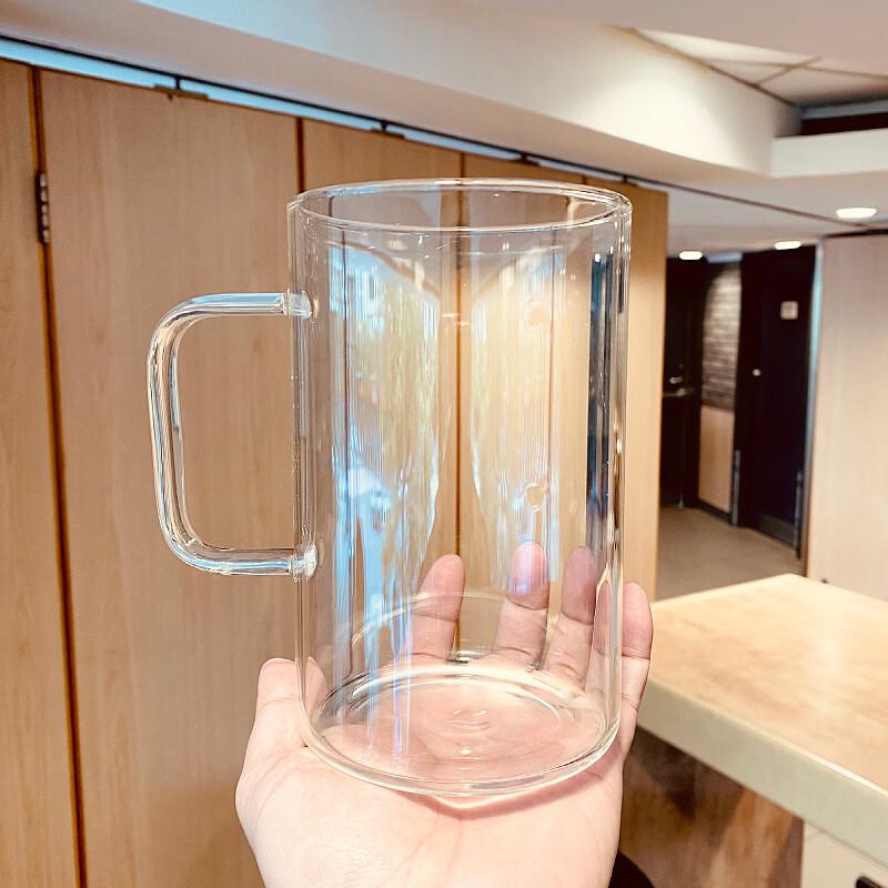 ZISIZ Large Capacity Glass Straw Cup
