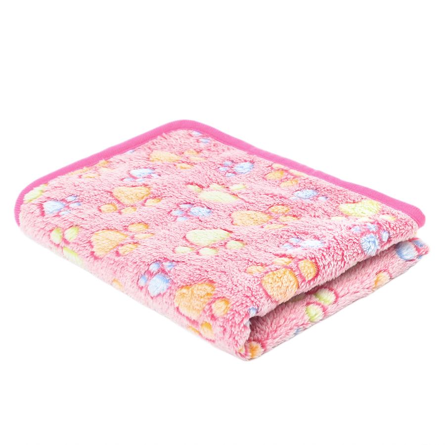 Soft Fluffy High Quality Pet Blanket Flannel Dog Sleeping Blanket Paw Print Pattern Pet Mat Warm Comfortable Blanket for Cat Dog