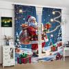 2PCS- Christmas Santa Claus Christmas Tree Pattern Printed Curtains   Christmas Decorations   Home Decorations   Room Decorations