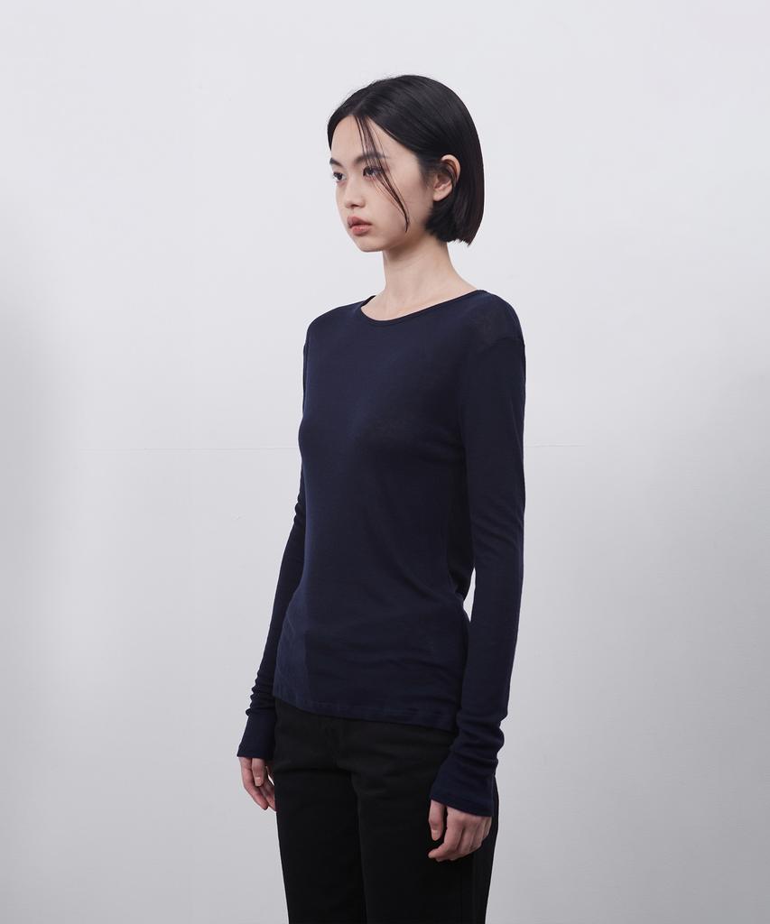 Ohesio Basic Long T-Shirt, Navy