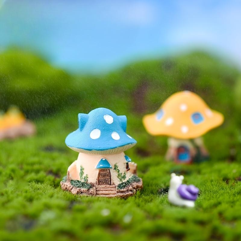 1pc of Mushroom House Miniature Ornament Resin Craft Villa House Dreamy Tale Decoration Accessory
