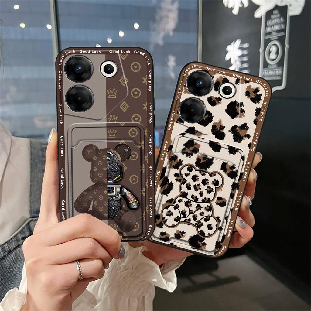 Durable Silicone Phone Case For Tecno Camon20 Pro 5G/CK8n Waterproof Cute Card Sleeve Anti-dust Protective Anti-knock