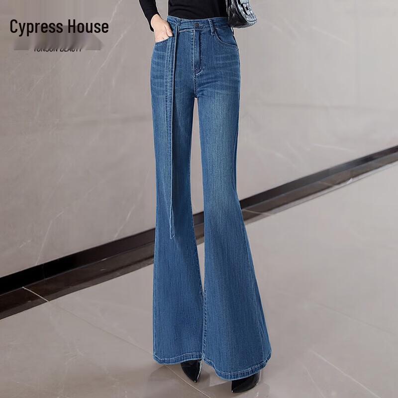 Damen Washed High-Waist Slim Fit Schlagjeans