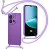 Case for Xiaomi Redmi 15C 4G/5G, Soft Silicone Scratch-Resistant Shockproof with Purple Cord