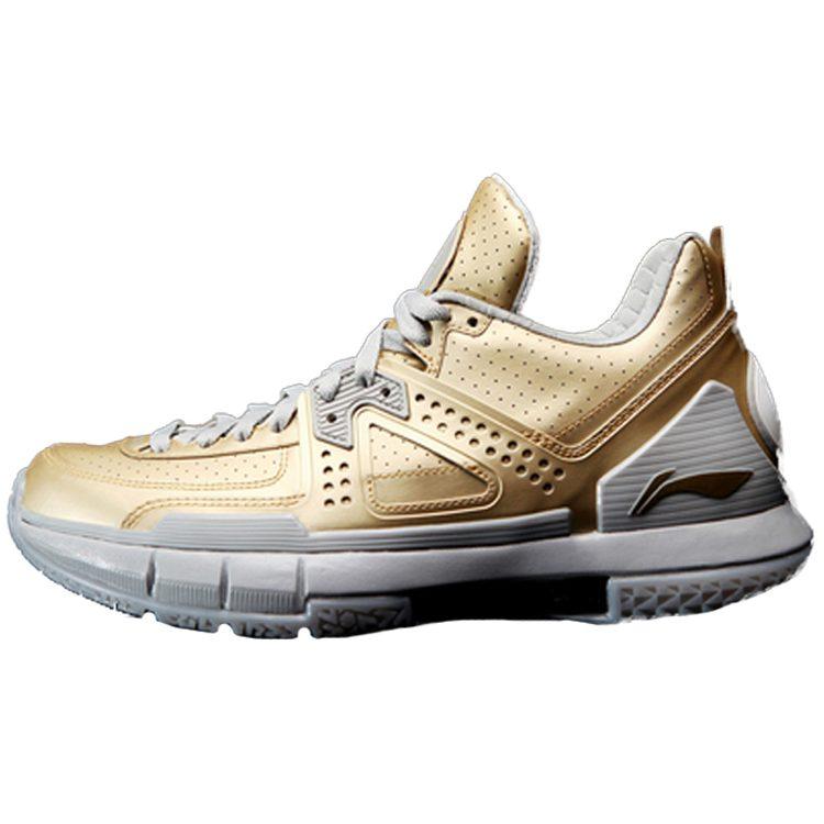 Li Ning WOW 5 Basketballschuhe Herren Low Top Gold ABAM057-4