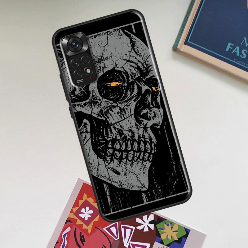 Cool Spooky Skull Face Case For Xiaomi Redmi Note 12 Pro Plus 8 9 10 11 Pro 8T 9S 10S 11S 12S 9C 10A 10C 12C Cover