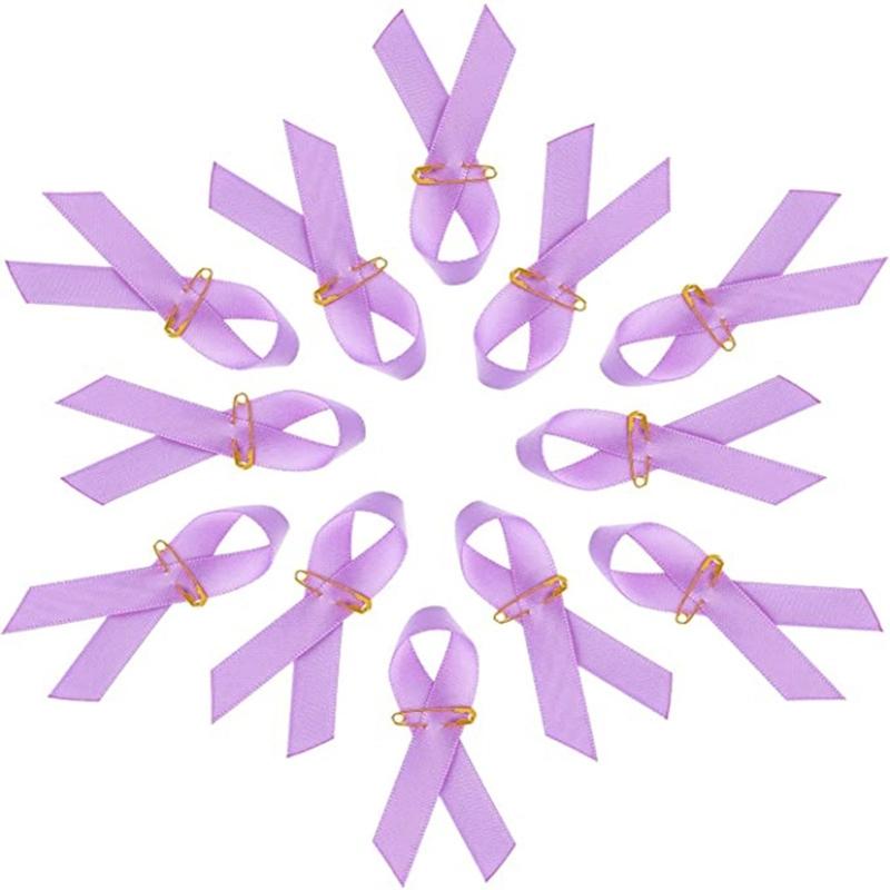 100pcs Awareness Enamel Lapel Pin Ribbon Brooch Breast Cancers Health Care Public Welfare Badges Jewelry Accessories
