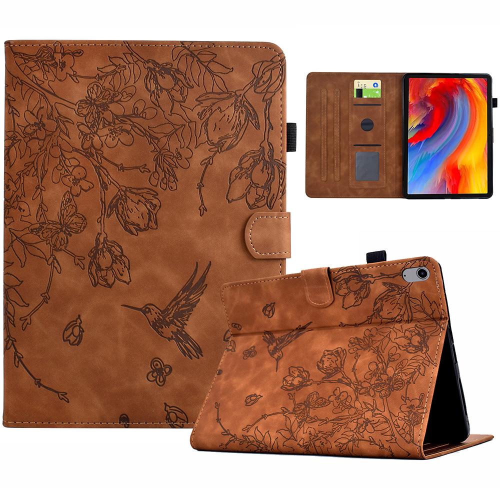 

Для Xiaomi Redmi Pad 2 Чехол Цветок Птица Тиснение Держатель для Карт Кожаный Чехол для Планшета Brown
