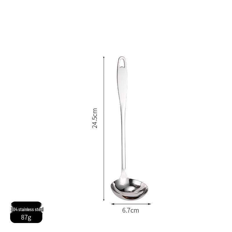 304 Stainless Steel Polished Flat Handle Soup Ladle