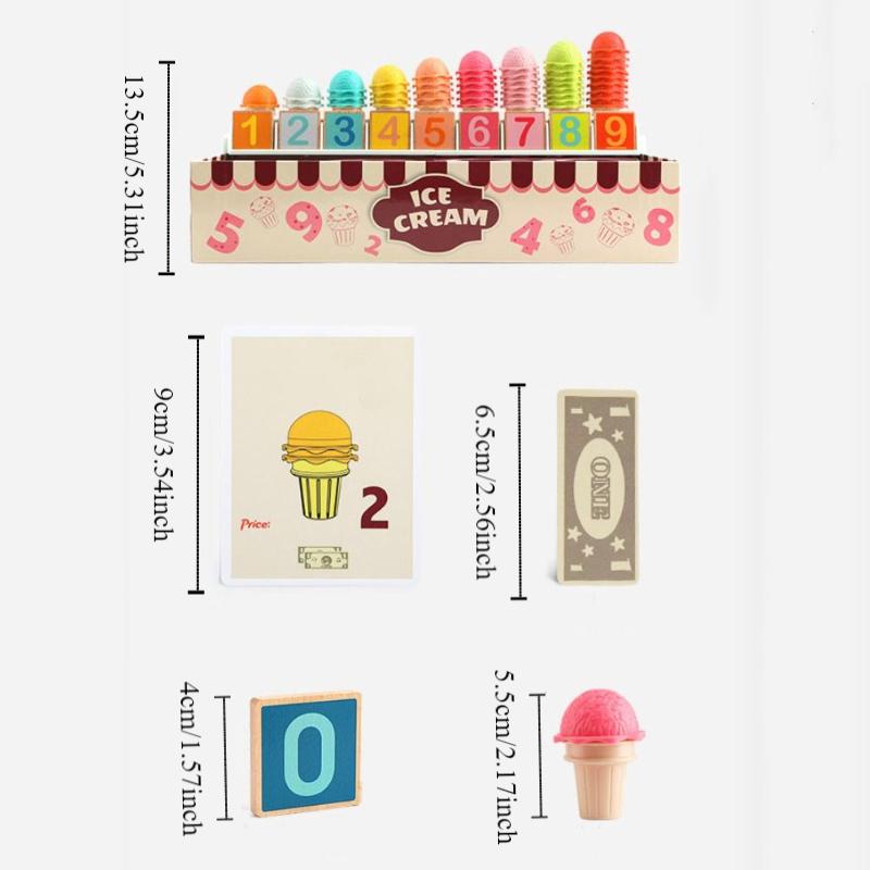 Play House Kids Ice Cream Play Set Interactive Math Learning Toy  Party Favor Gift