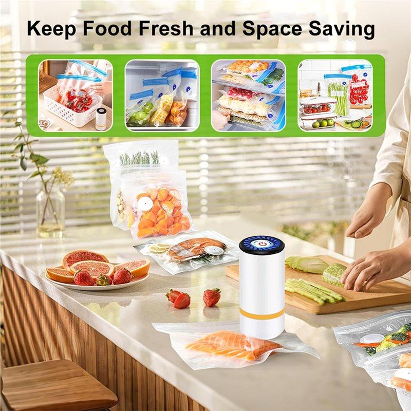 ABWR-Rechargeable Electric Air Pump Vacuum Sealed Bag Storage Bag For Food Fresh-Keeping Automatic Vacuum Compression Machine