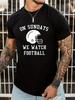 American Football Fan Watch Football On Sunday Printed Unisexs 100 Cotton Tshirt Casual Crew Neck Shortsleeved Top