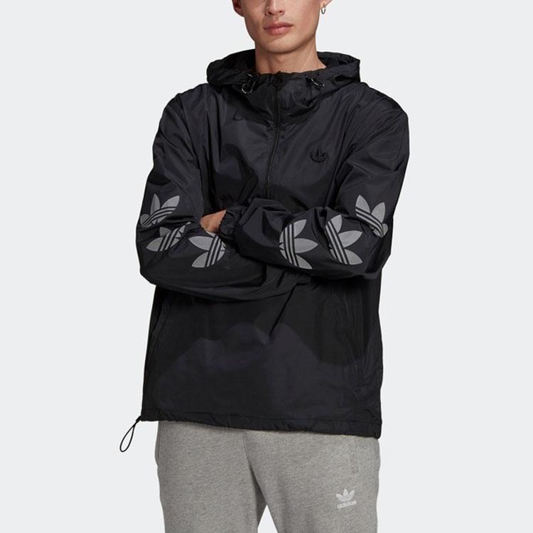 Adidas Originals Trefoil Regen WB Half-Zip Casual Jacket Men Outerwear Black GE1307