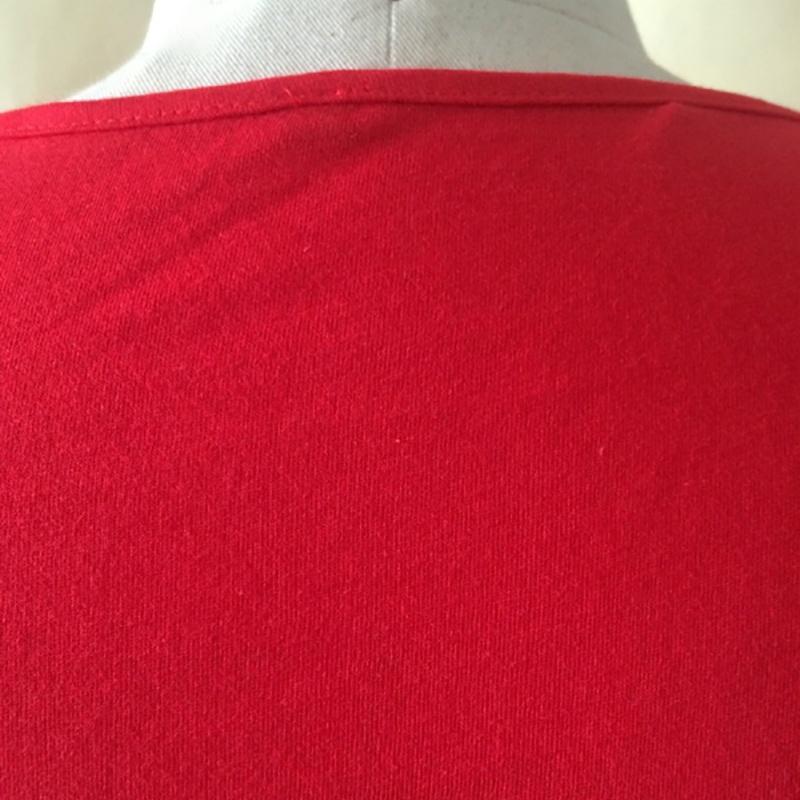 Premium Quality Plus Size Women Red Green Color Printed Round Neck Dress For All Occasions