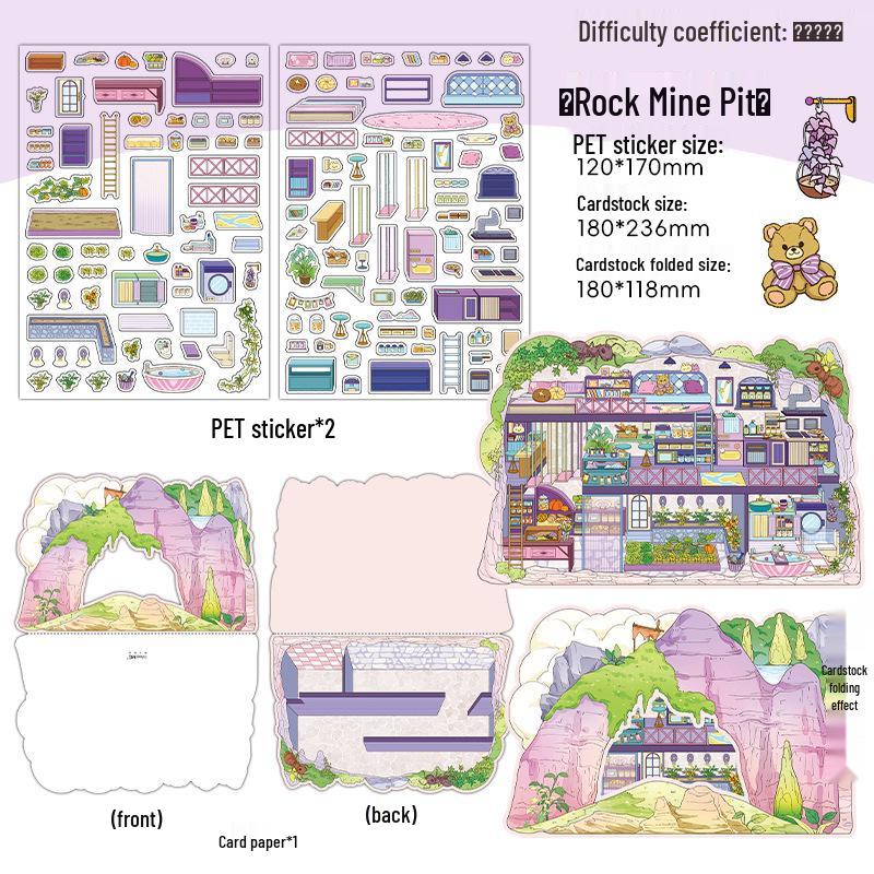 Infeel.Me 2.5D Scenery Stickers - My Little House Series: Episode 7 Miniature Houses Craft Fun