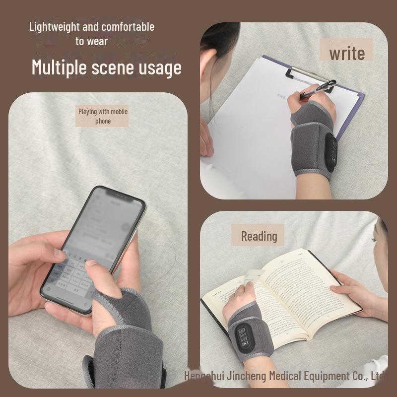 Electric Heated Graphene Wristband Hand Massager with Intelligent Moxibustion