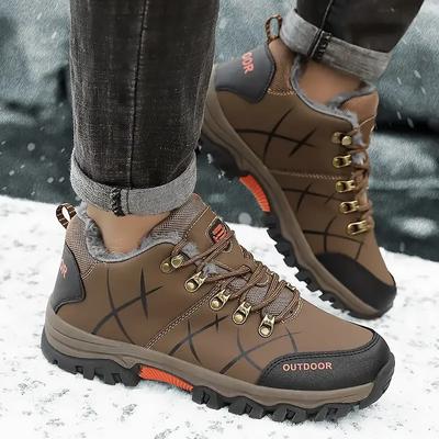 Herrenstiefel Baumwollschuhe Plüsch Herren Sneaker Wasserdicht Rutschfest Outdoor Wandern Klettern Jagdschuhe Outdoor Warmer Wanderstiefel