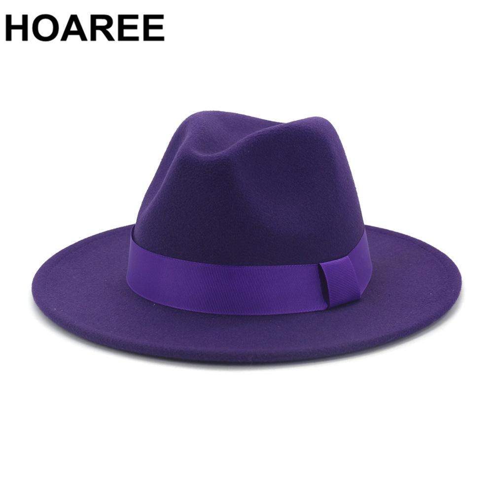 Hoaree Purple Wool Felt Jazz Fedora 