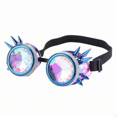 Steampunk-Brille Spitz mit Dornen Spiegelnde Kostümbrille für Cosplayer, Entertainer,