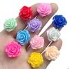 20 pieces of colorful 20mm flat back resin 3D roses suitable for decorating phone cases, jewelry making, DIY materials