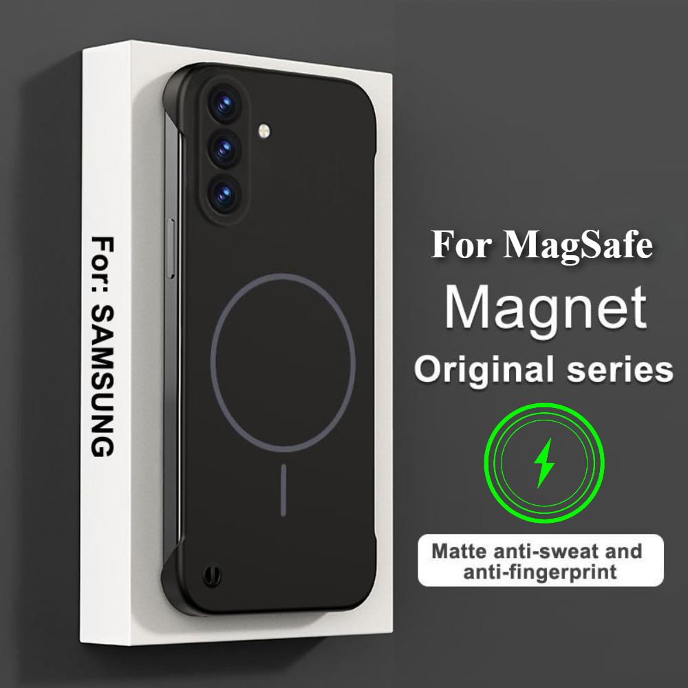 Original For Magsafe Ultrathin Framel Phone Case For Samsung A57 A37 A17 A56 A36 A26 A16 A55 A35 A15 A05 A54 A53 A34 Matte Cover