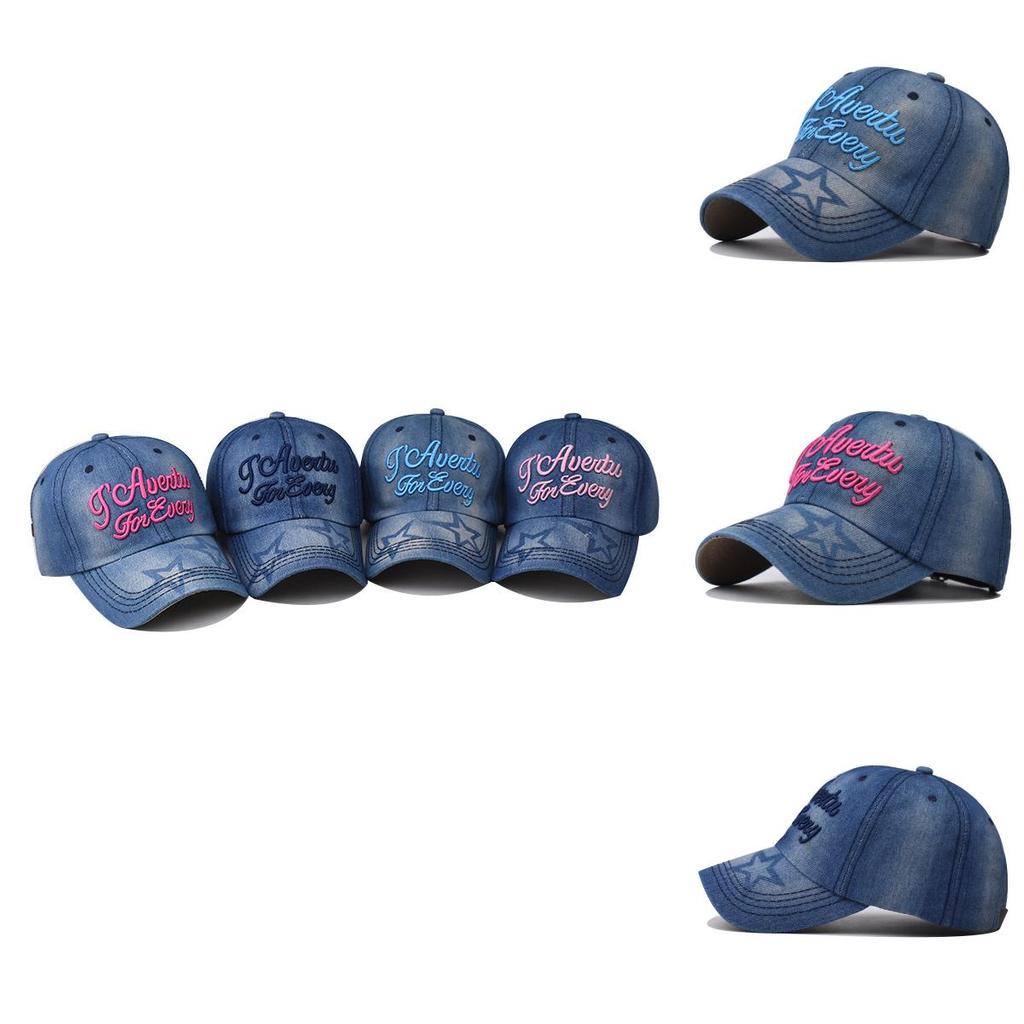 Denim Baseball Cap With Embroidery For Unisex Casual Summer Fashion