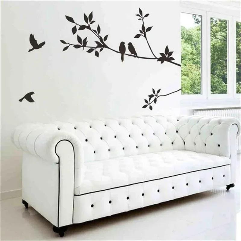 Home Decoration Tools Bird Wall Stickers Tree Leaf Vinyl for Children's Home Decor Living Room Stickers On The Wall Accessories