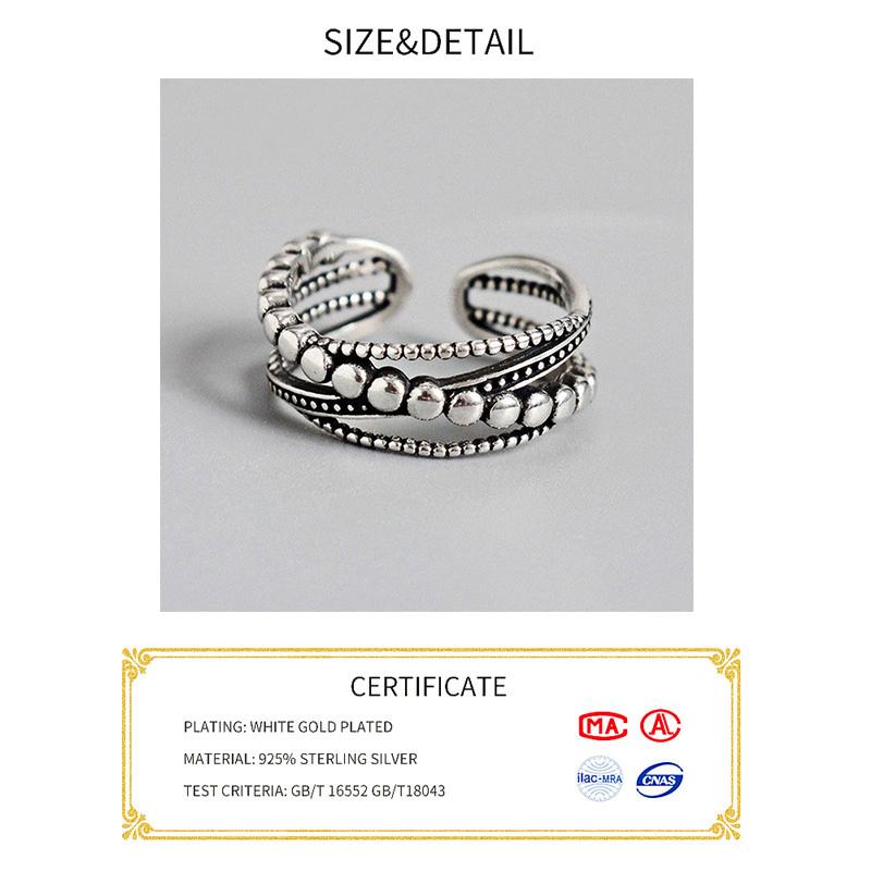Xiaomi Vintage Punk 925 Sterling Silver Rings Fashion Simple Twist Weaving Multilayer Geometric Party Jewelry Gifts for Women