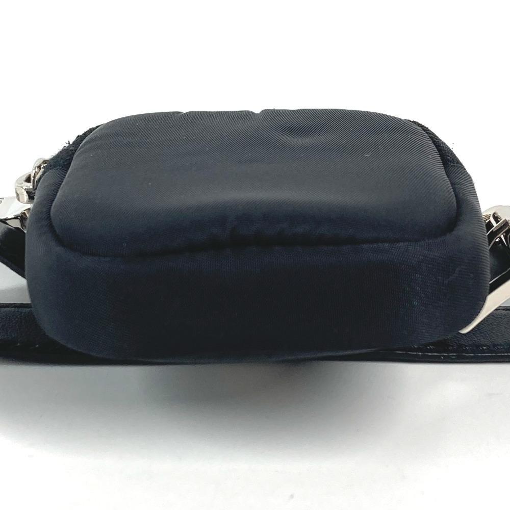 PRADA triangle logo plate Mini multi-pouch with belt Pouch Leather / Nylon Black