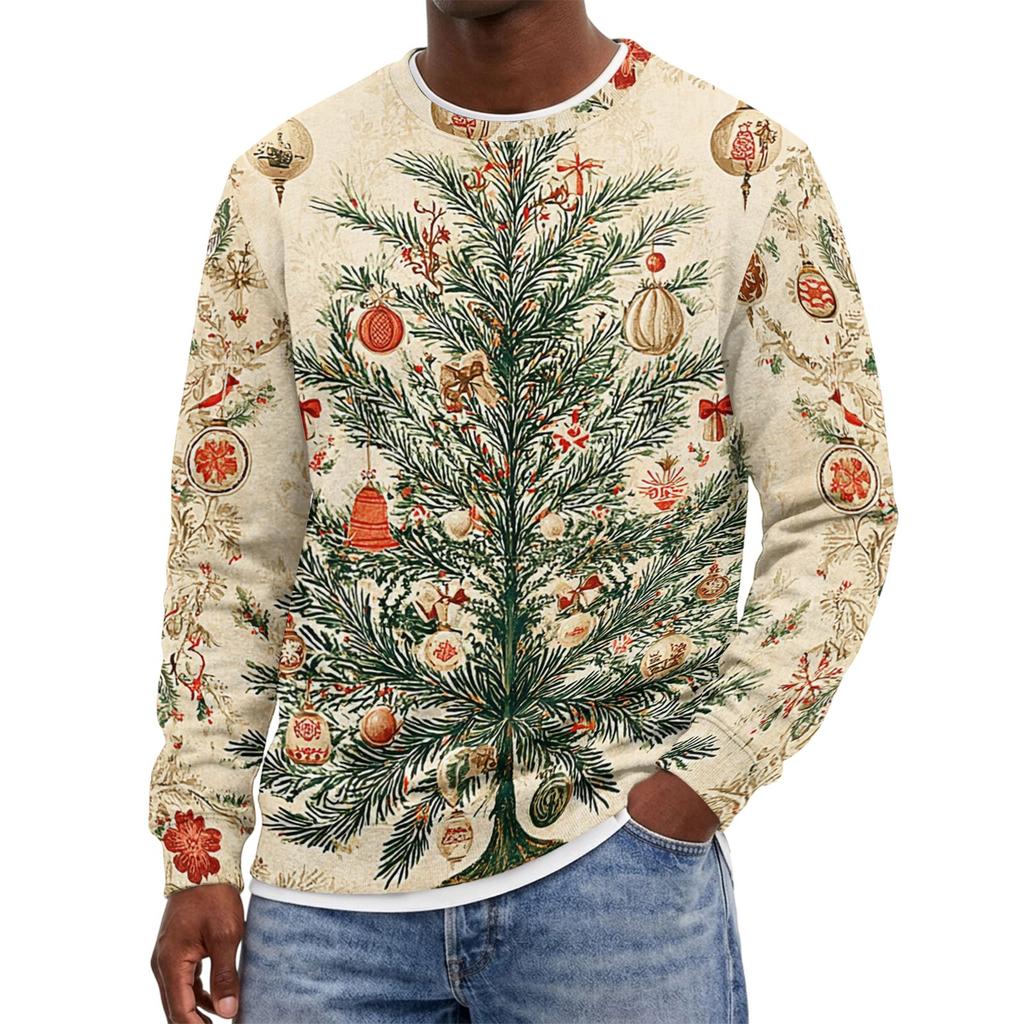 Sudadera de cuello redondo navideña para hombre