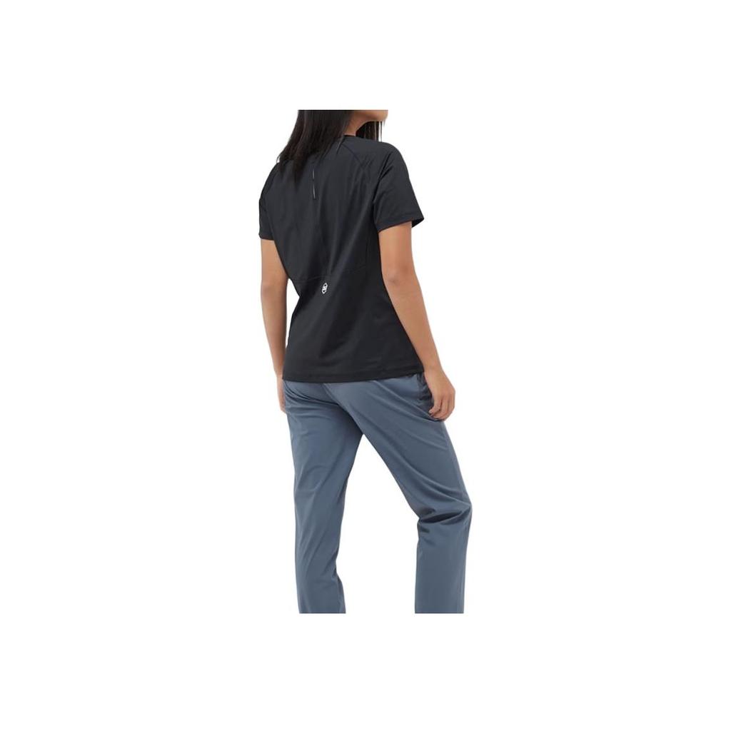 Skechers Moisture Wicking Quick Dry Comfortable Breathable Round Neck Short Sleeve T-Shirt Women Tops Carbon-Black P324W009-0018