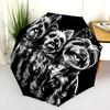 Black Yorkshire Terrier Pattern, Automatic Folding Umbrella, Portable and Foldable Design, 8 Ribs, a Christmas or Birthday Gift.