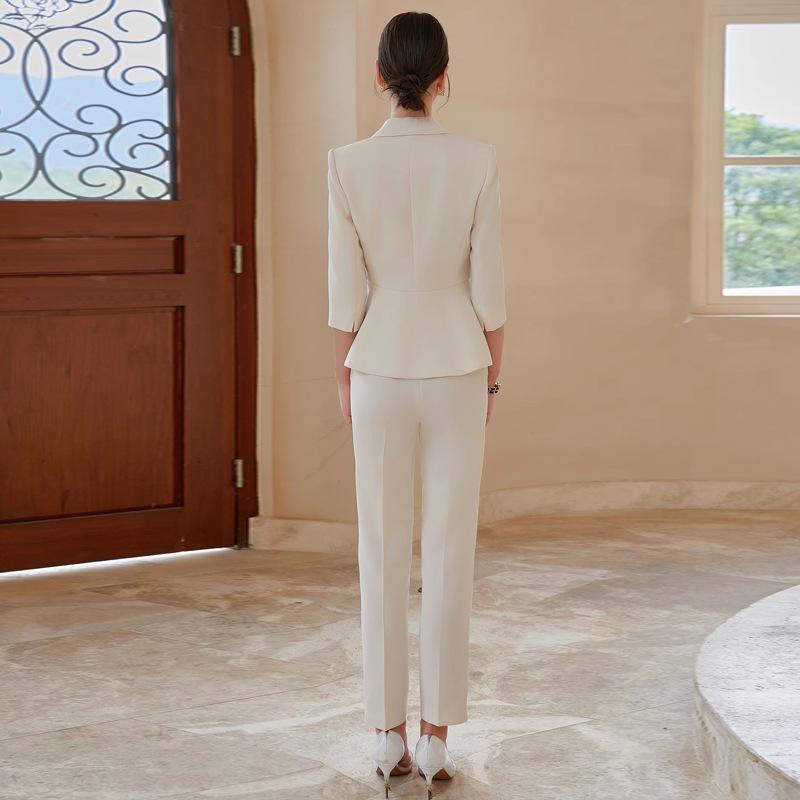 High-End Light-Colored Professional Office Suit for Medical and Beauty Professionals