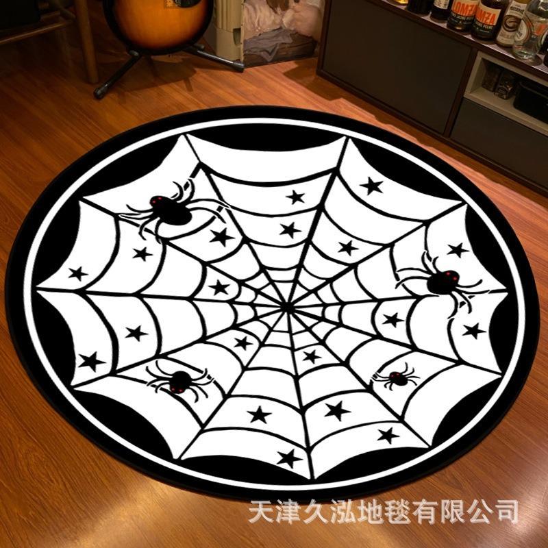 Tappeto Circolare per Soggiorno Decorazione Europea e Americana di Halloween Tappetino per Pavimento Tappetino Divertente per Piedi