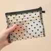 Neue herzförmige Mesh-Make-up-Tasche Tragbare Lippenstift-Make-up-Pinsel-Aufbewahrungstasche Kompaktes visuelles Mesh-Aufbewahrungsbeutel