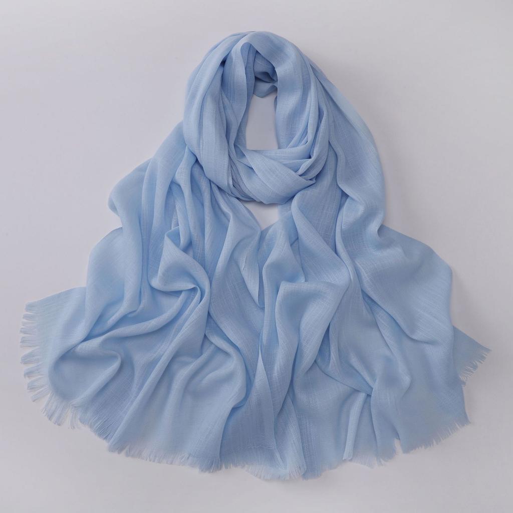Versatile Solid Bamboo Yarn Scarf Soft Comfortable Autumn Winter Head Wrap For Women